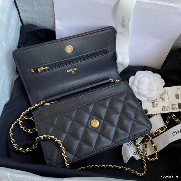 First Bag Ru WALLET CHAIN NEW CHANEL LAMBSKIN EDITION 0725